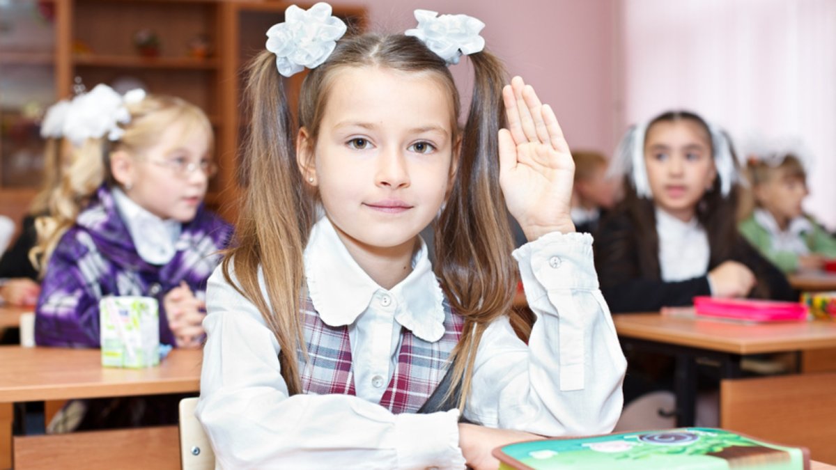 Девочка в школе за партой