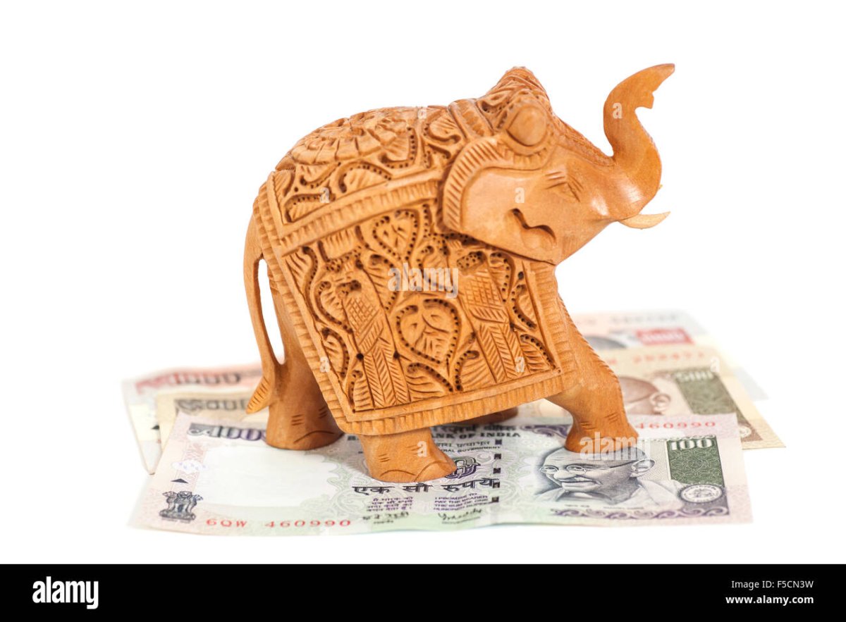 Оригами из денег слон