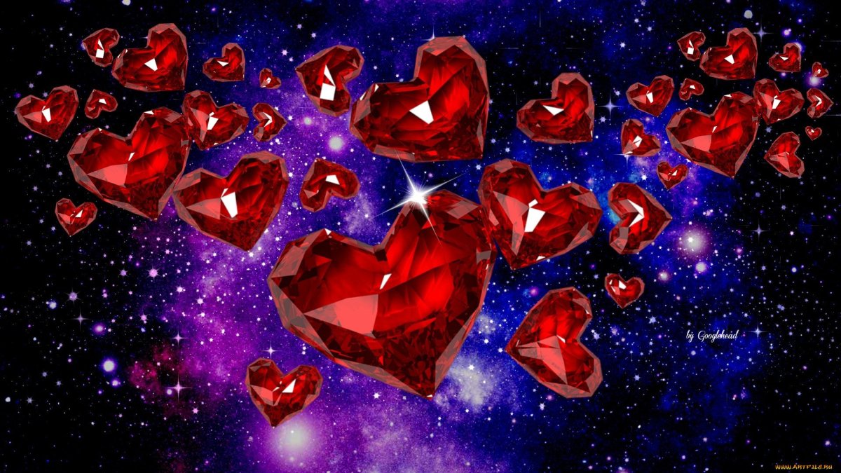 Переливающиеся сердечки
