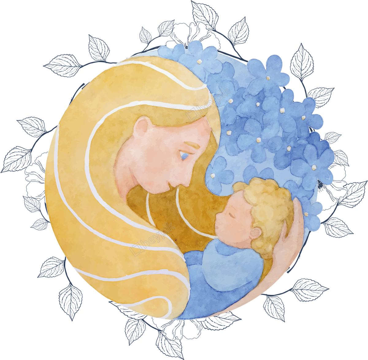 Мама с дочкой иллюстрация