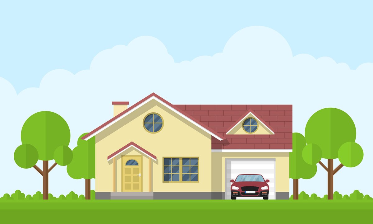 Дом с гаражом вектор