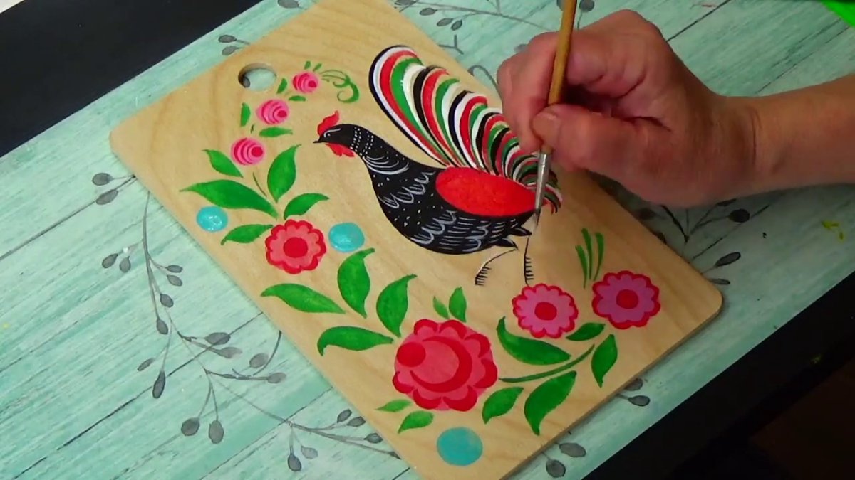 Городецкая роспись сюжет чаепития