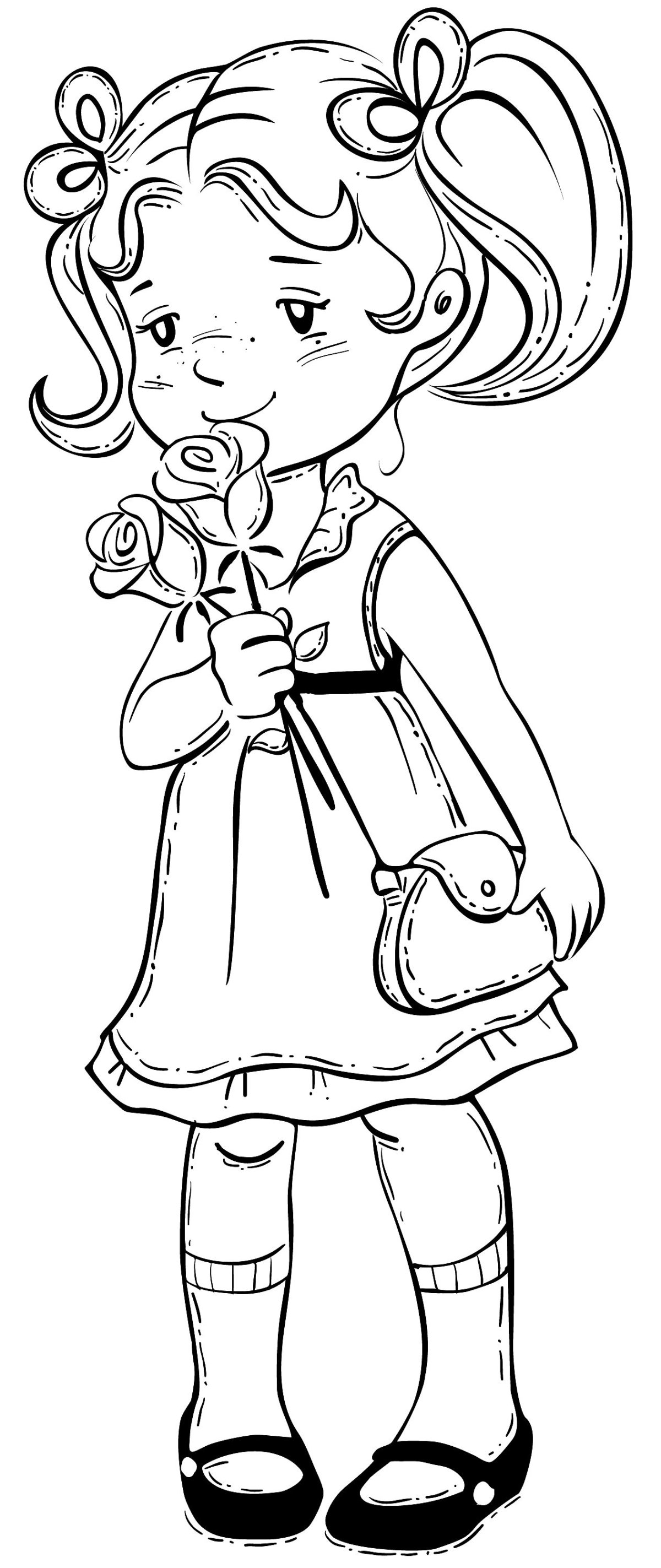 Девочка раскраска для детей