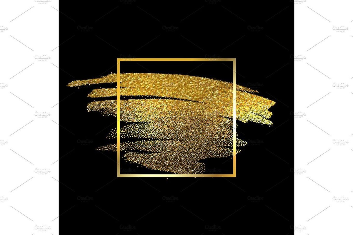 Золотая краска на черном фоне