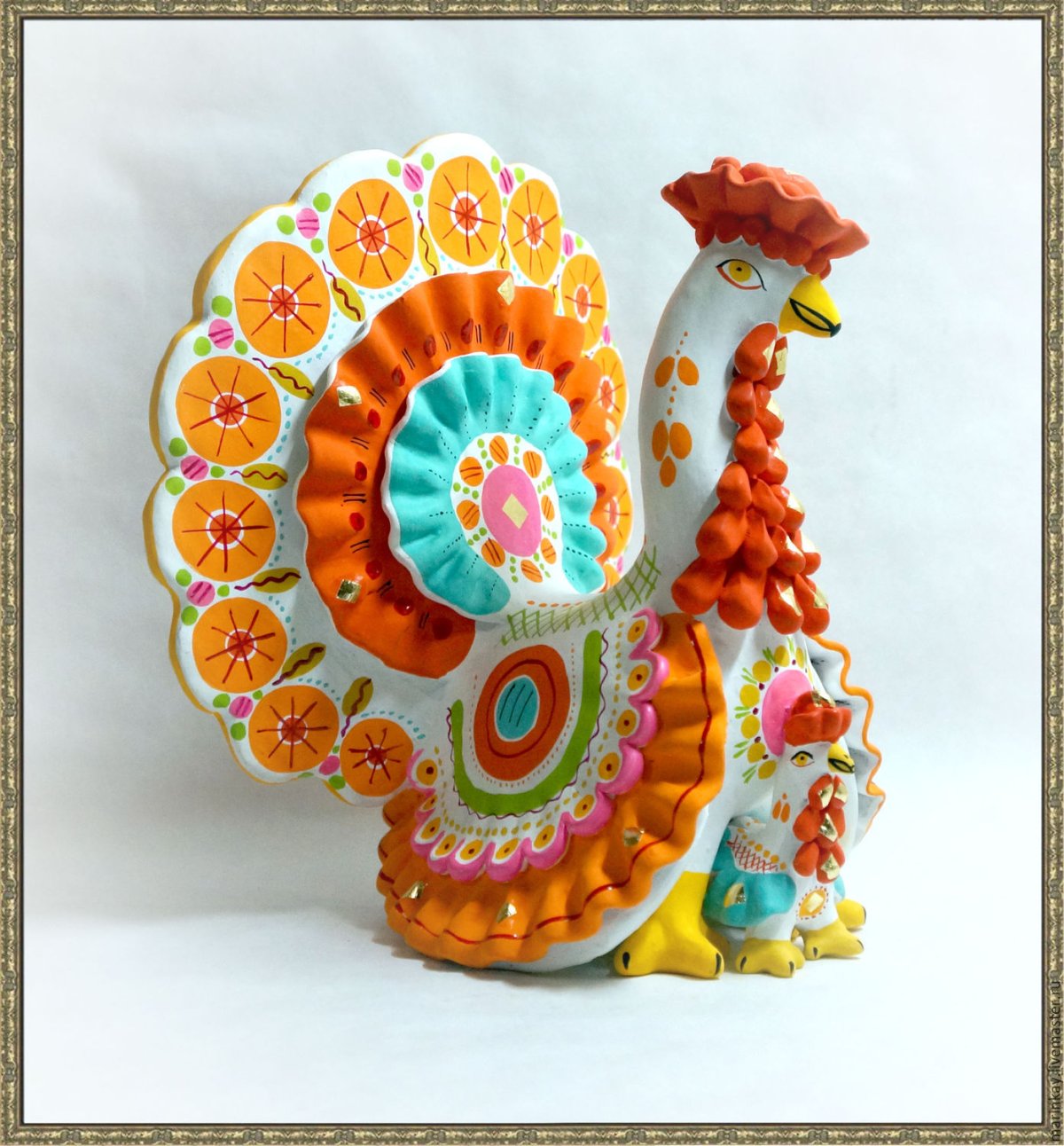 Дымковская роспись индюк