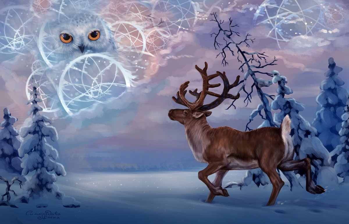 Оленьи рога арт