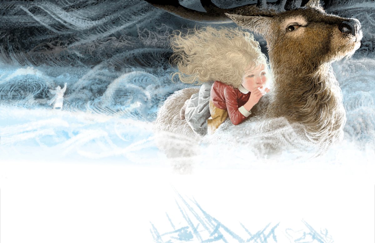 Сказка Снежная Королева Герда на олене