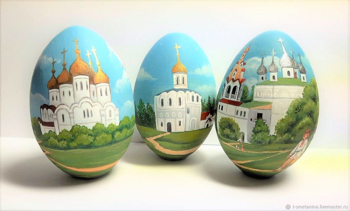 Миниатюры на яйце