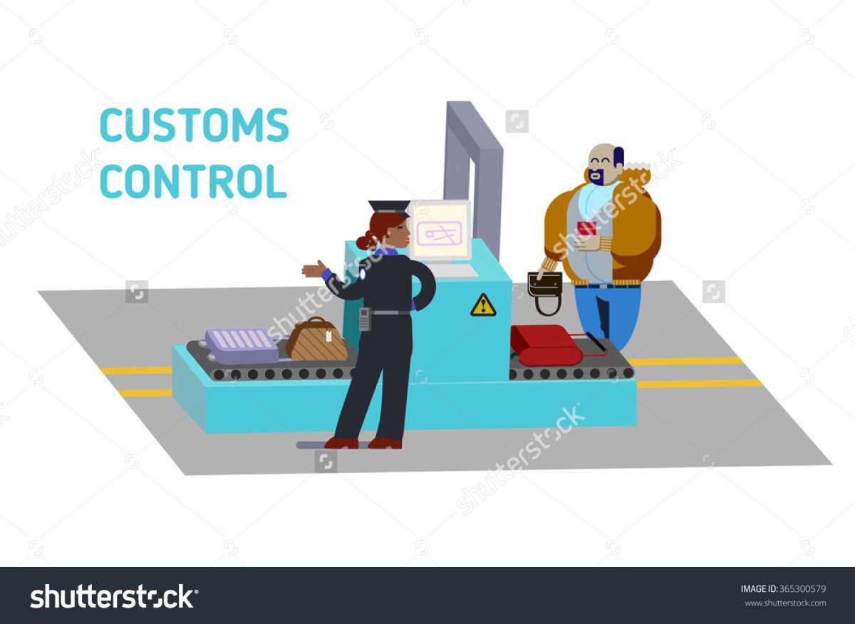 Таможенный контроль на прозрачном фоне