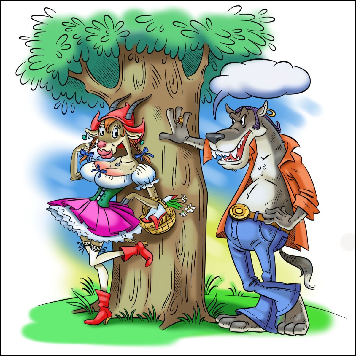 Волк карикатура