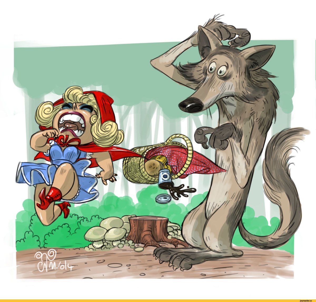 Смешной волк карикатура