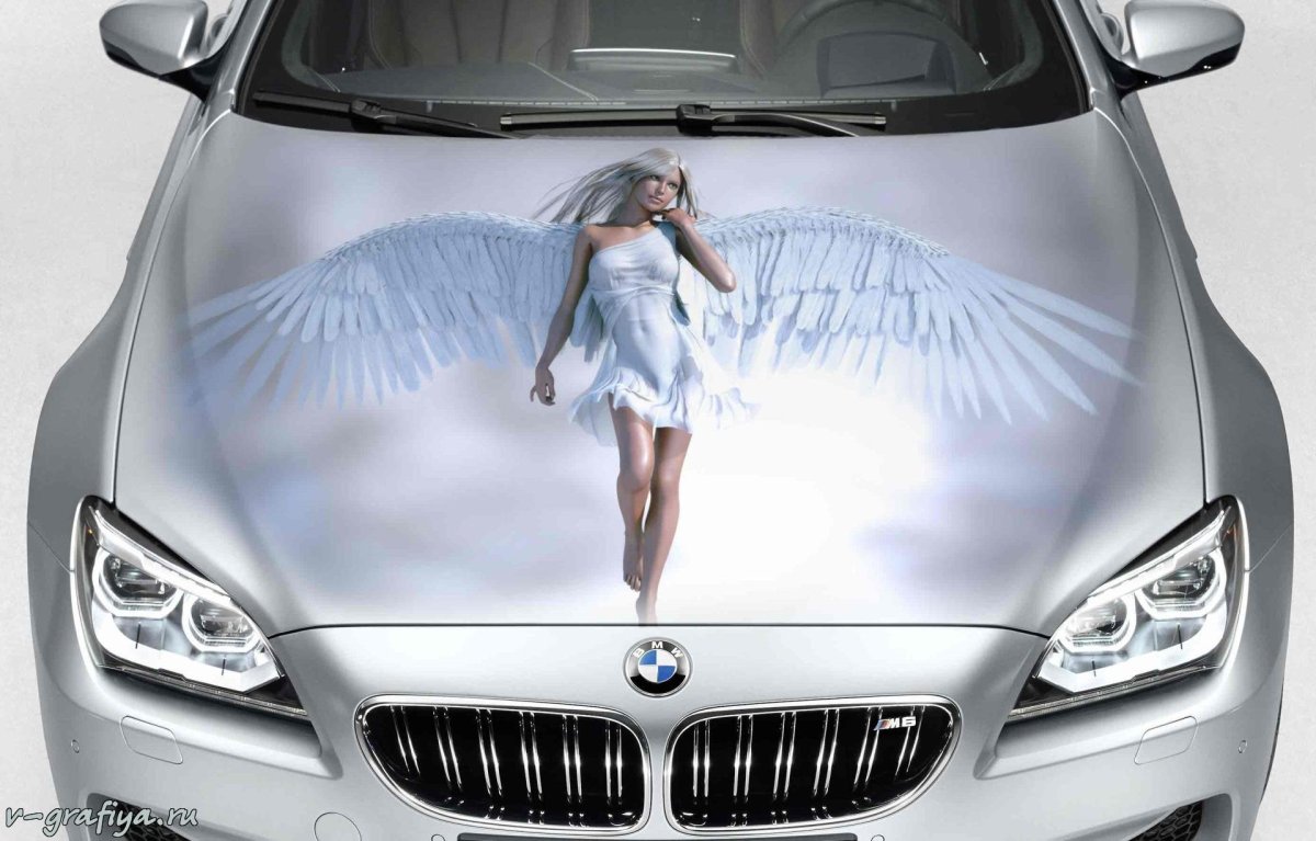 Аэрография на белом авто