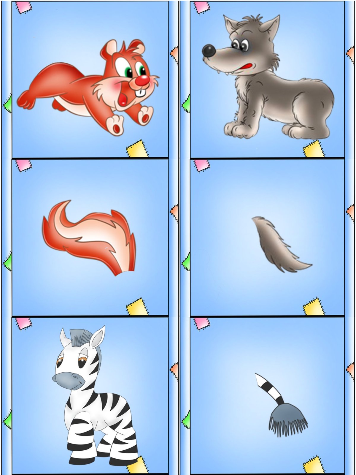 Чей хвост животные для детей игра