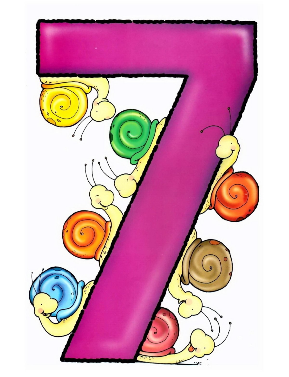 Цифра 7 для детей