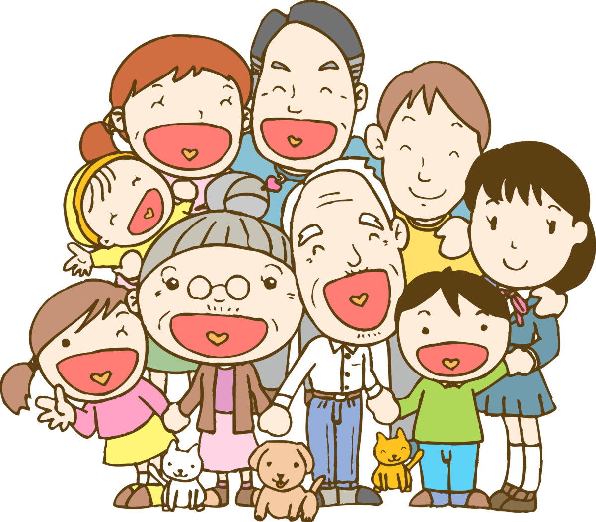 Большая семья иллюстрация