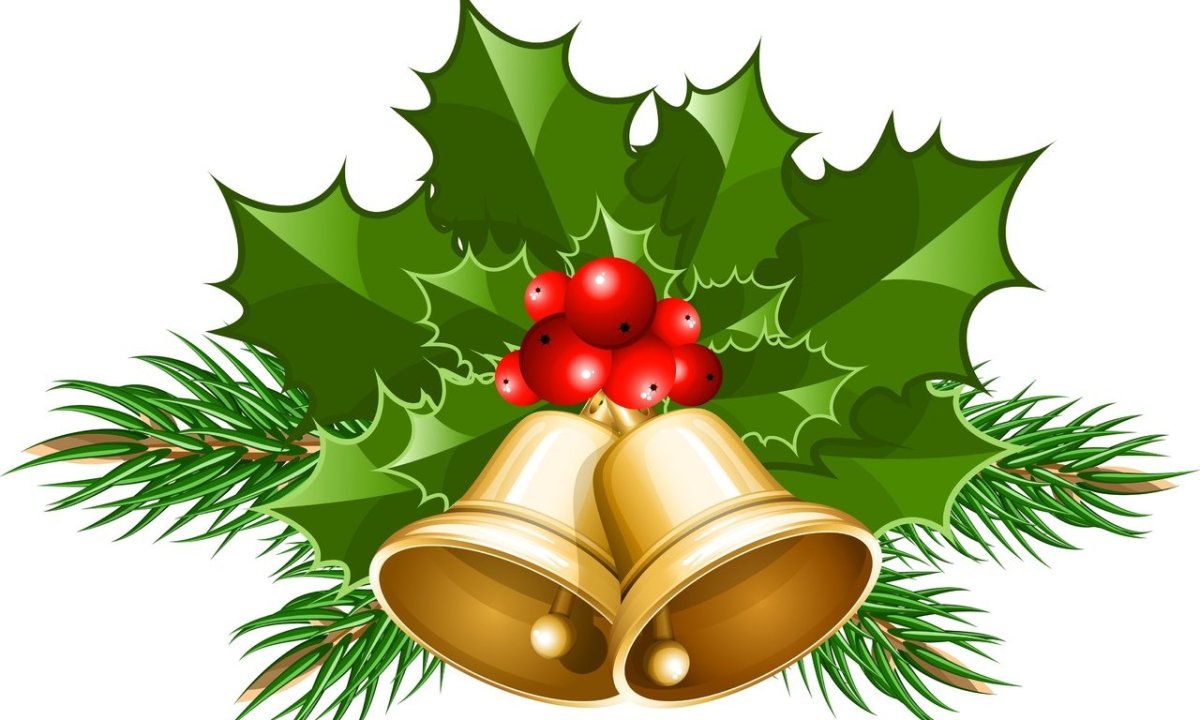 Новогодние колокольчики голубые серебристые