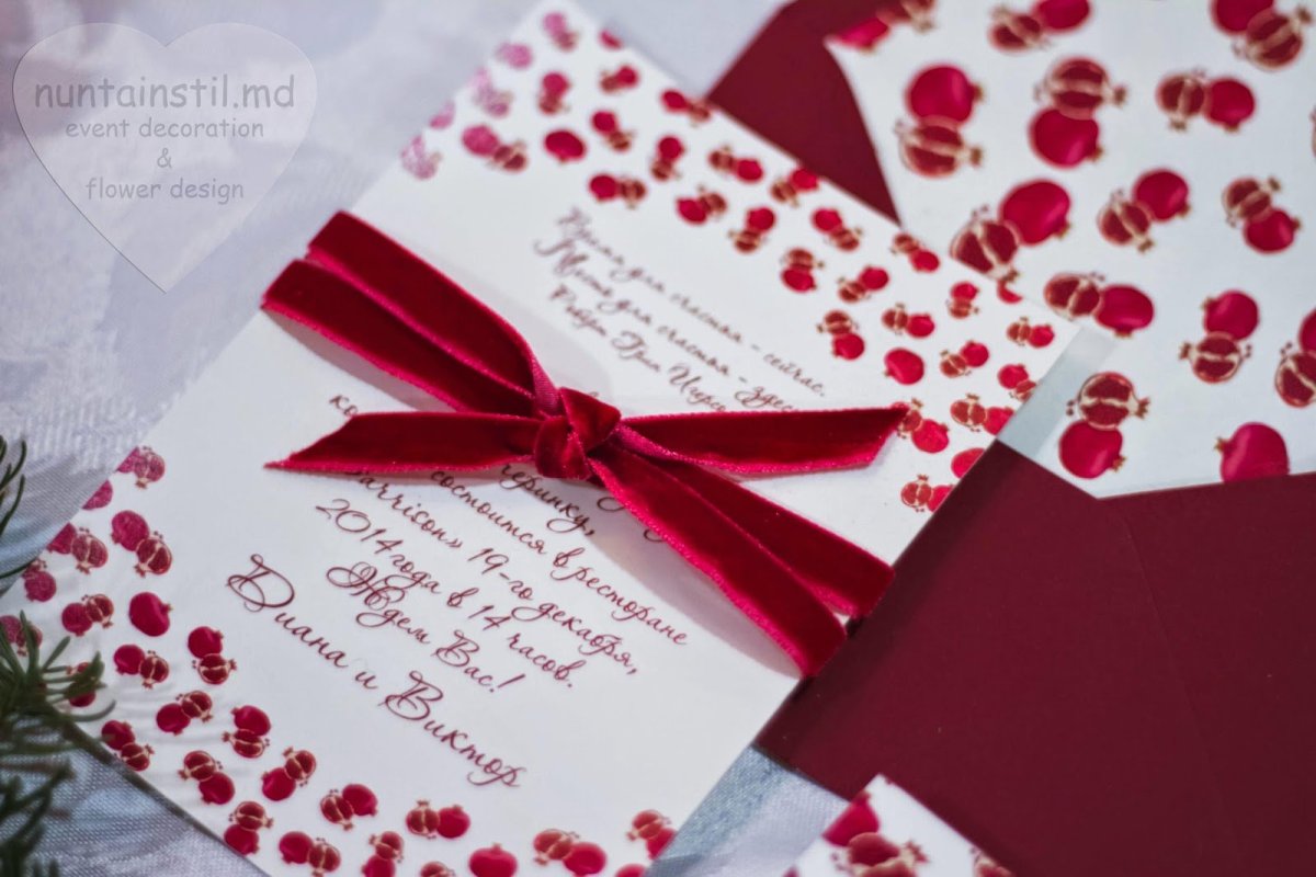 Гранатовая свадьба украшение