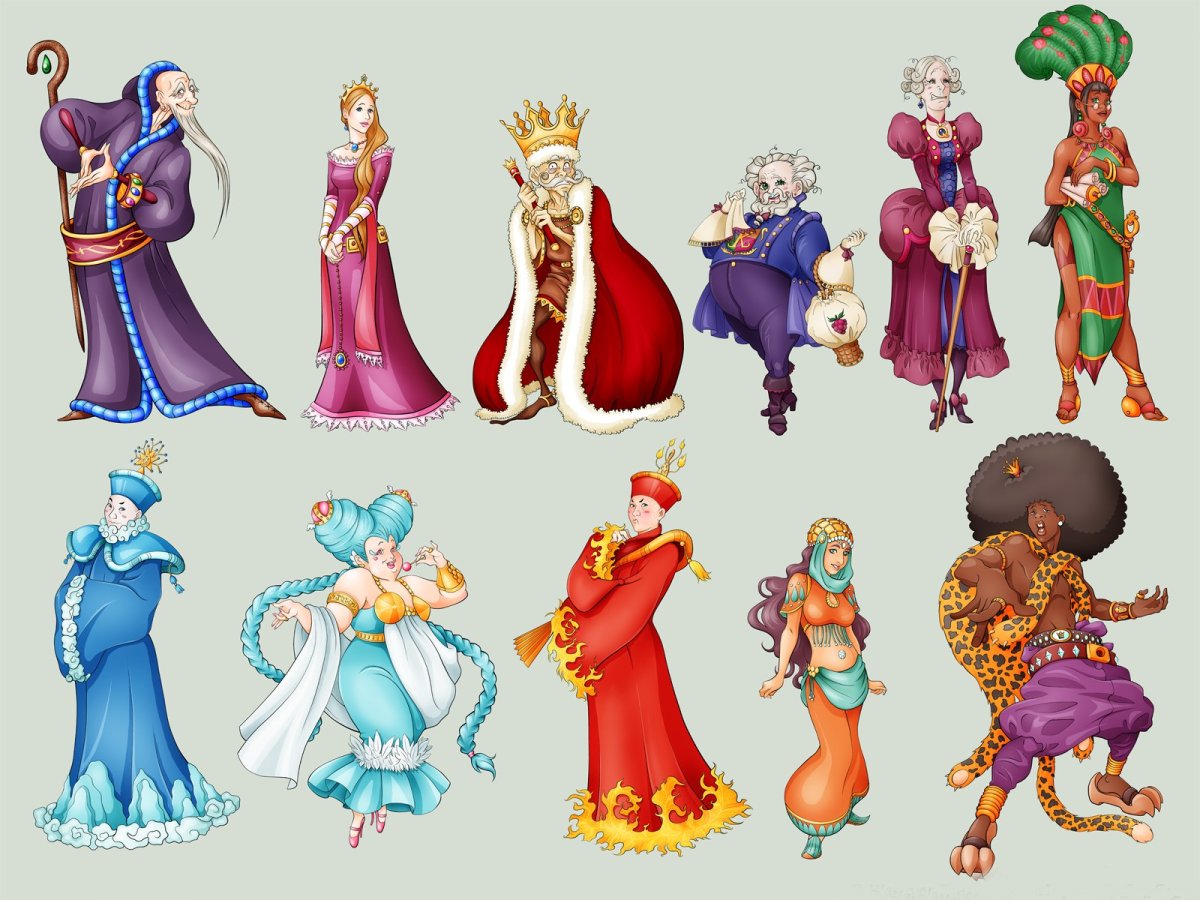Сказочные персонажи в разных стилях