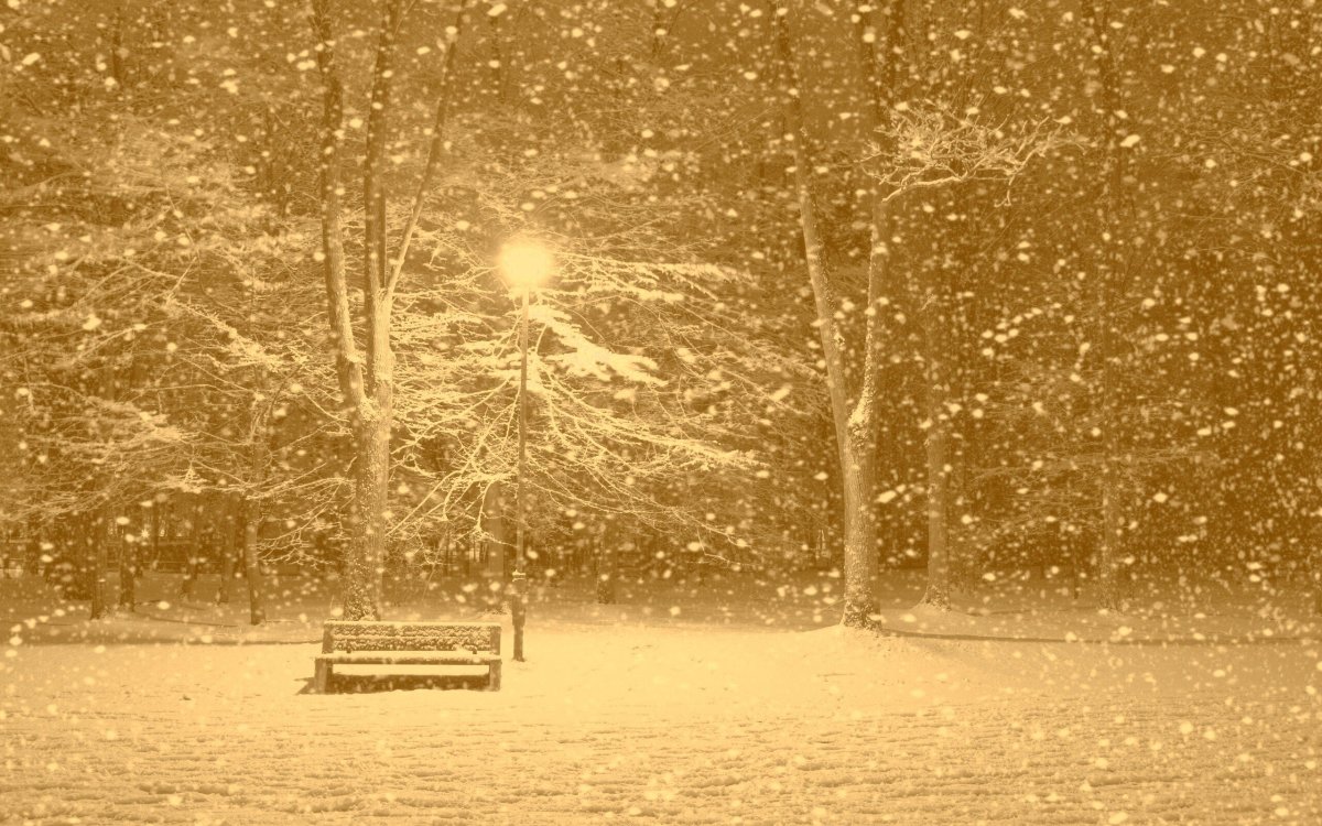 Падает снег вечер