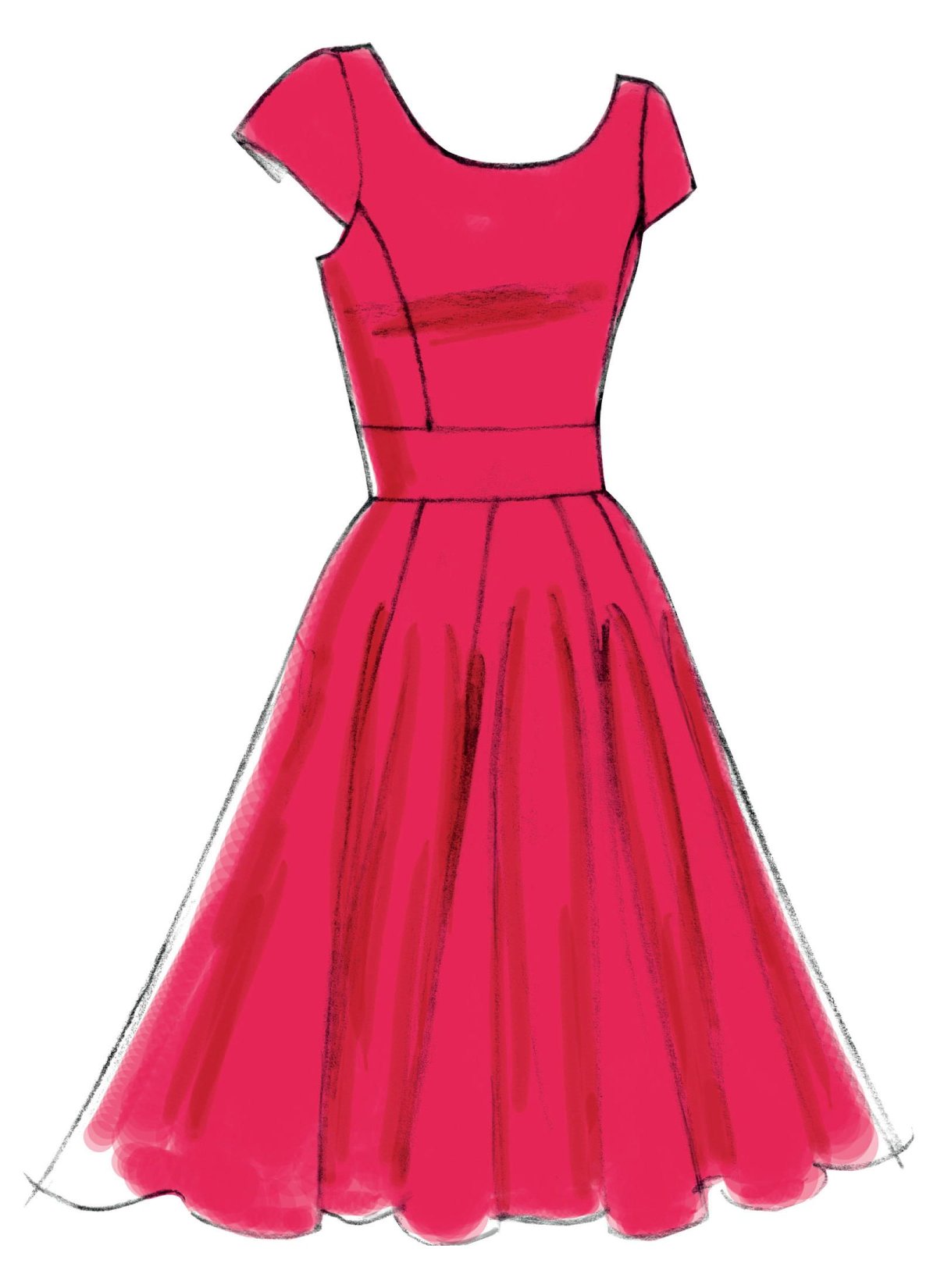 Платье нарисовать для детей