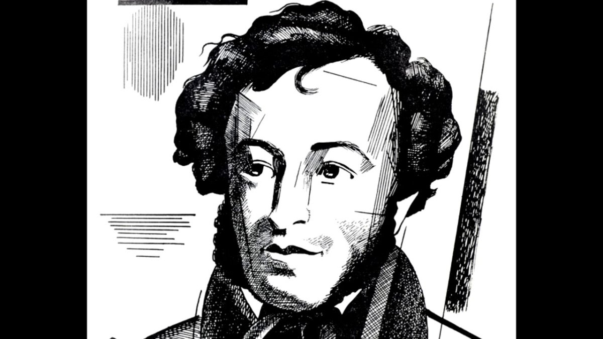 Пушкин черно белый