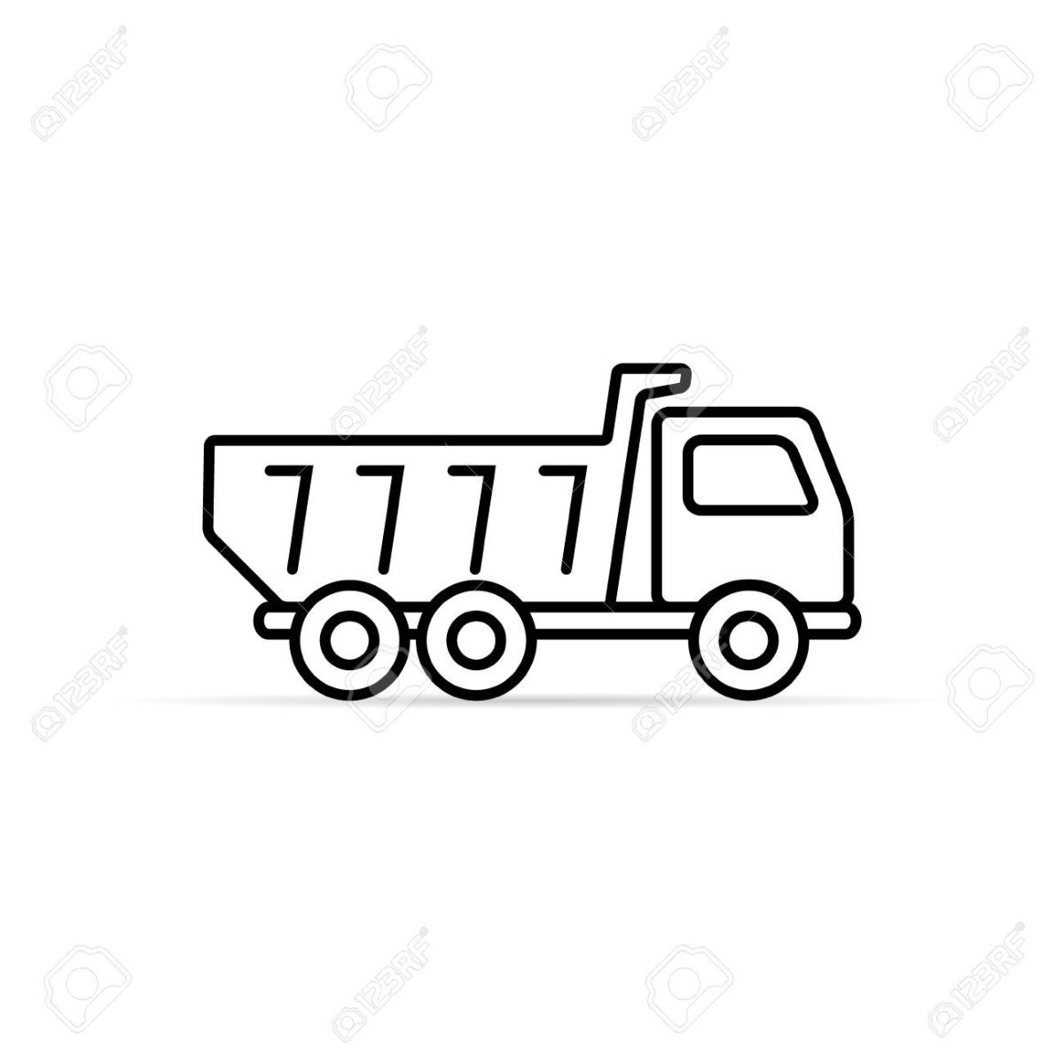 Контур самосвала сбоку