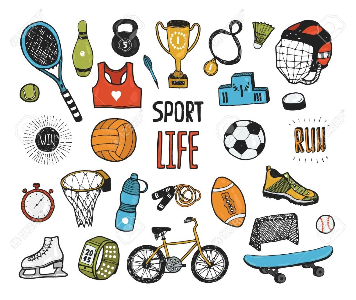 Стикеры предметы для спорта