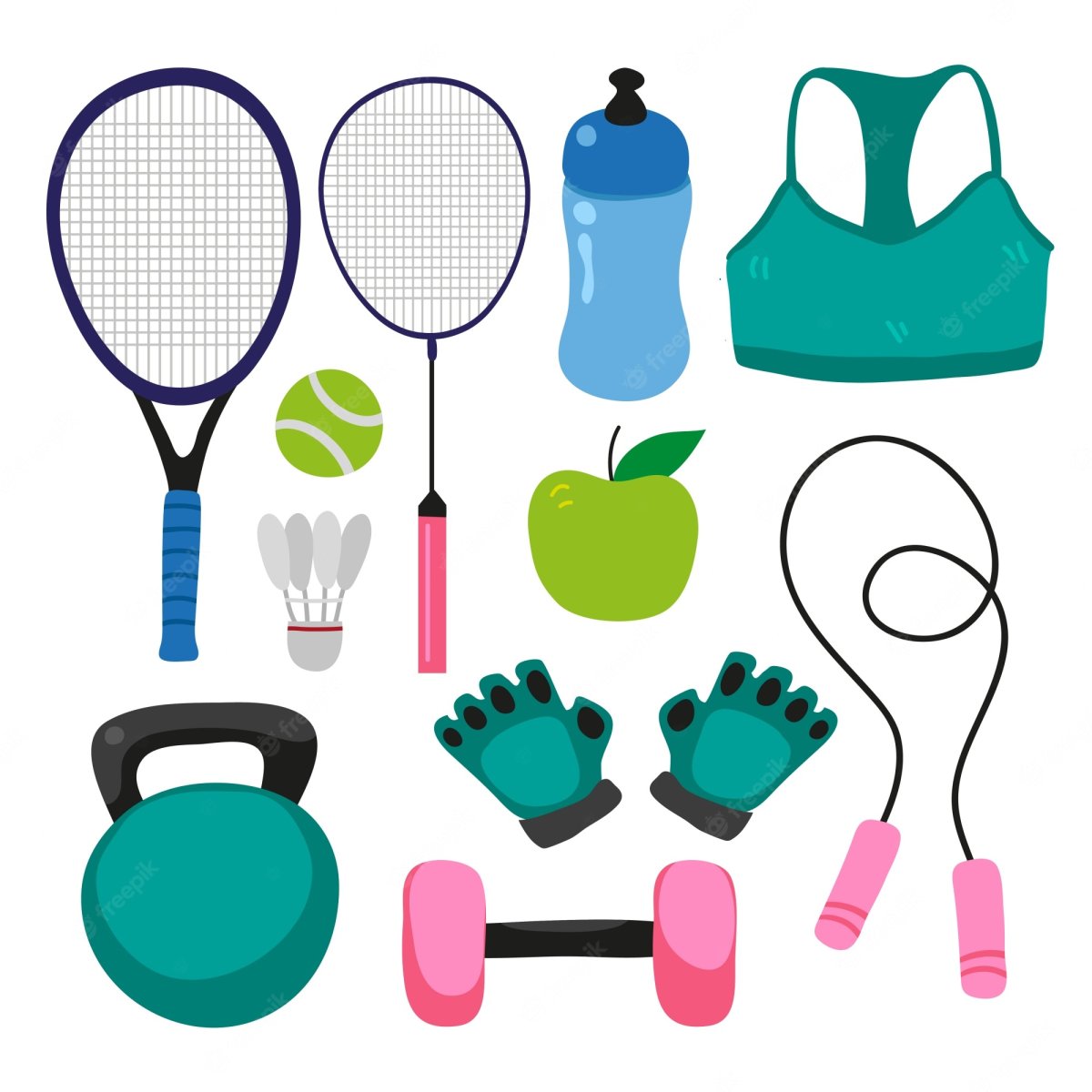 Спортивные принадлежности нарисовать