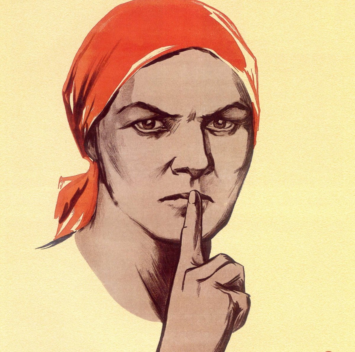 Советский плакат тихо