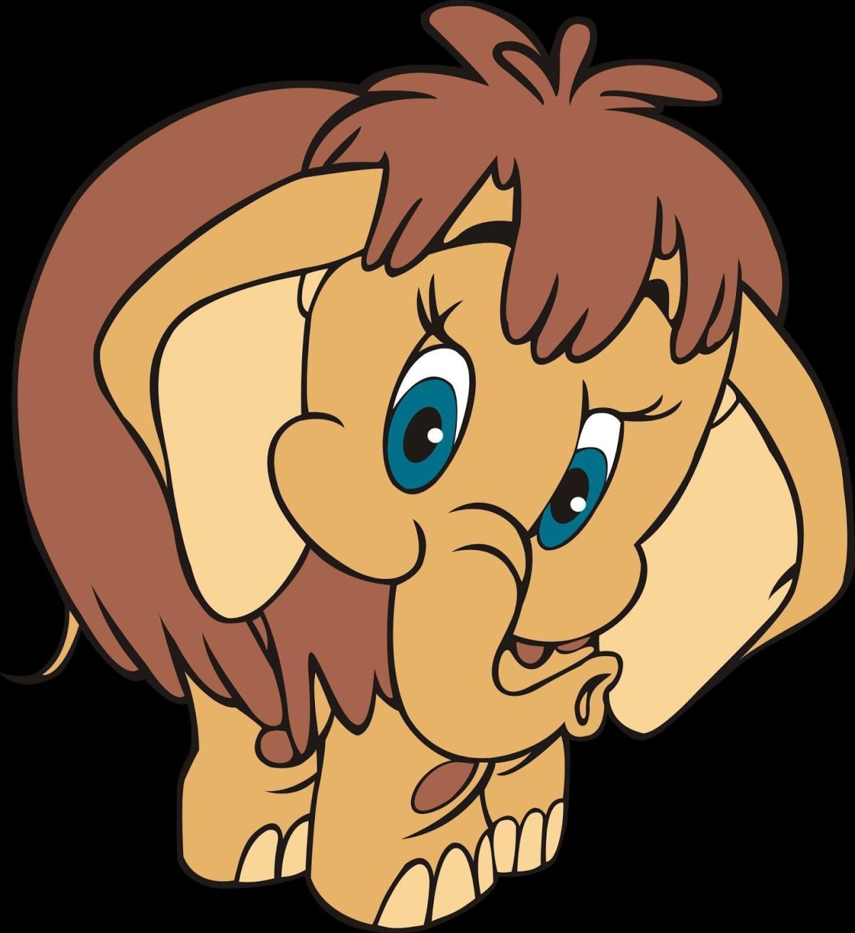 Мамонтенок на белом фоне