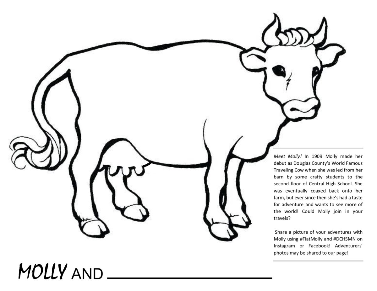Раскраска для девочек корова