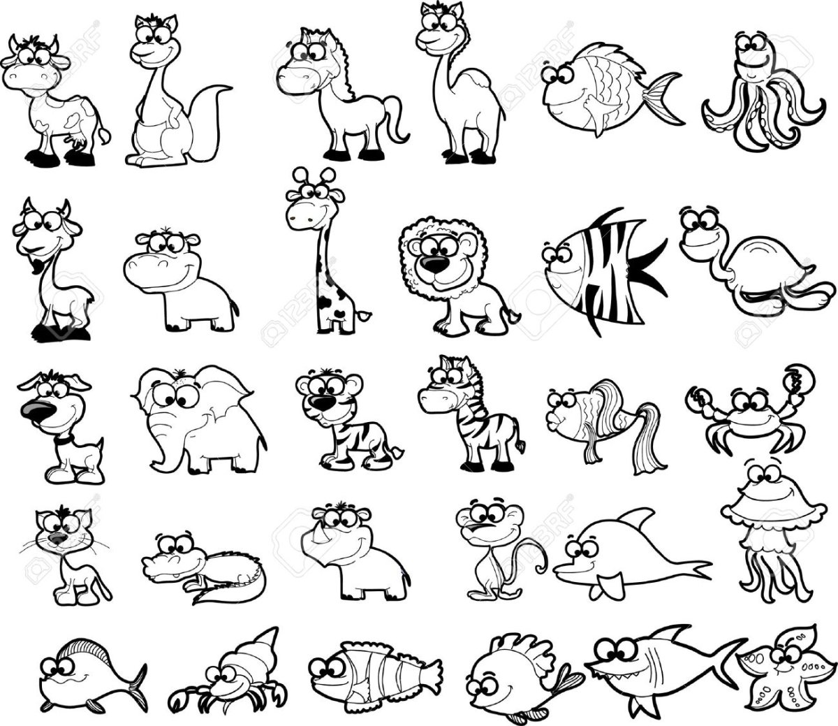 Наклейки с животными черно белые