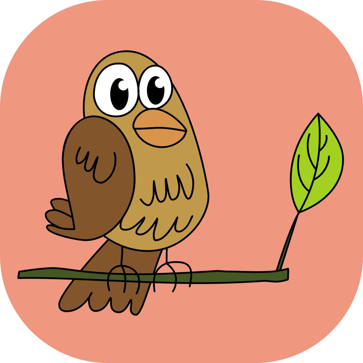 Воробей мультяшный смешной