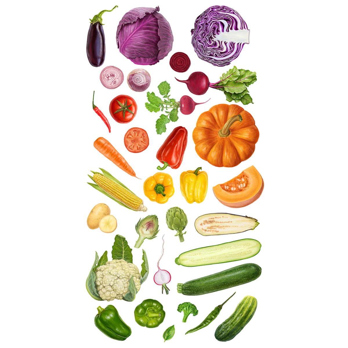 Овощи вид сверху