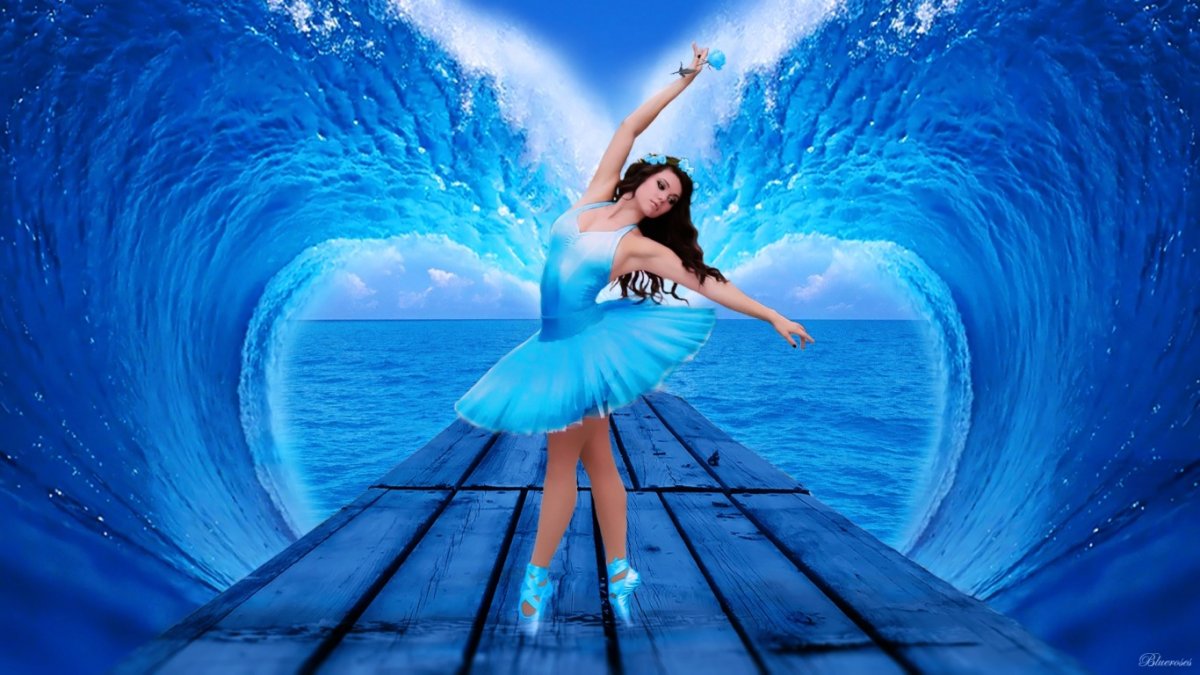 Картина девочка Бегущая по волнам