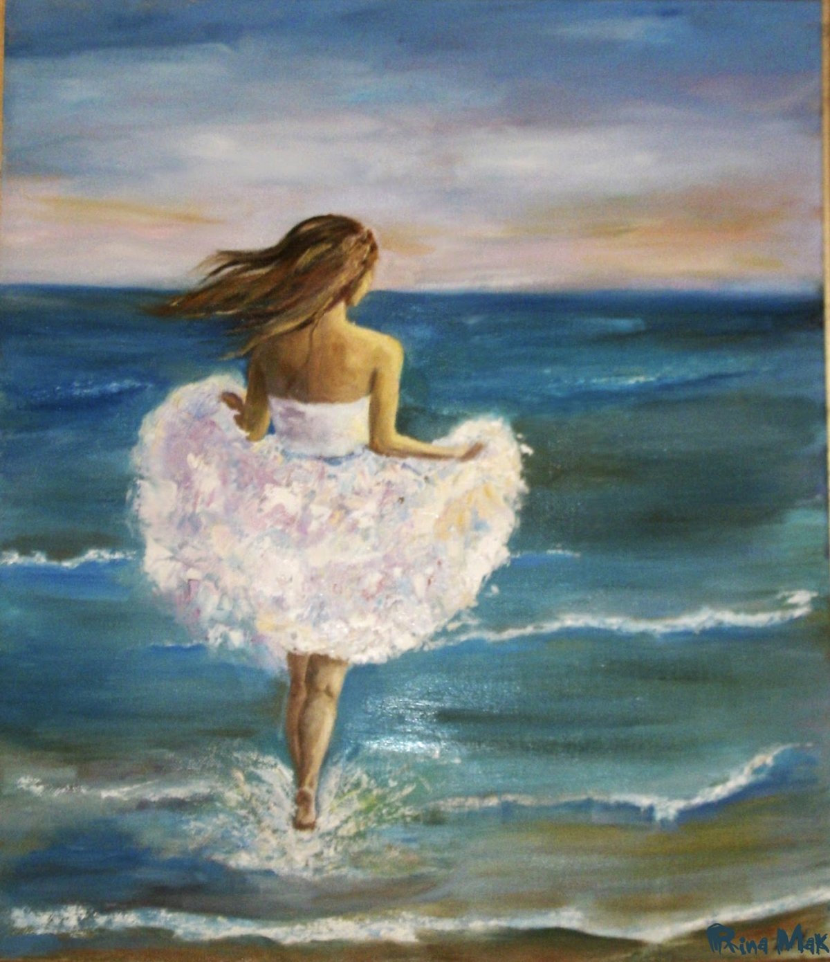 Девушка и море пейзаж