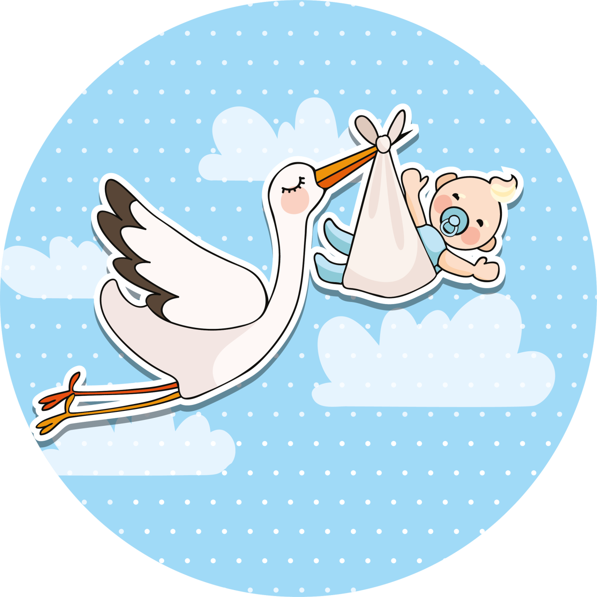 Аист с новорожденным