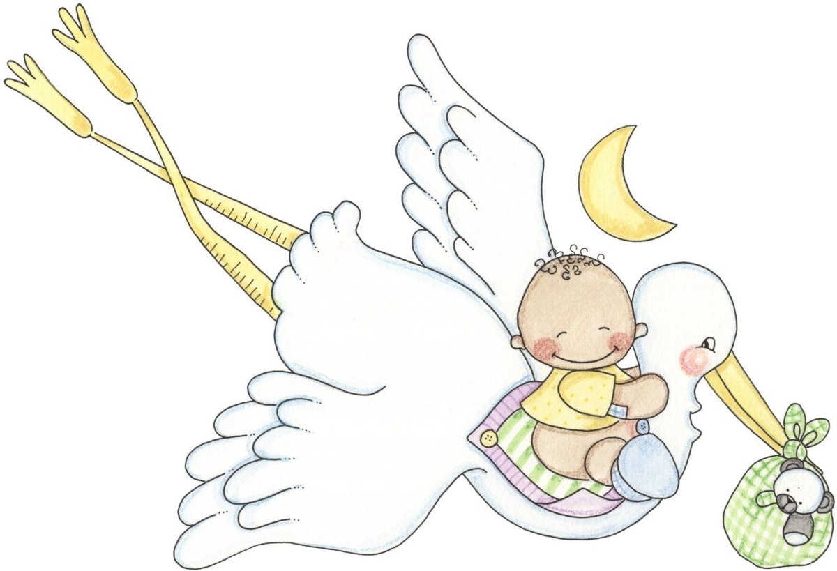 Аист с младенцем