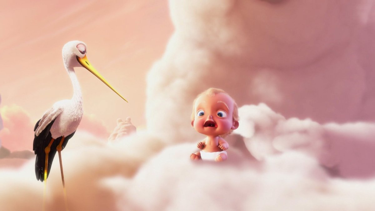 Мультфильм переменная облачность Аист