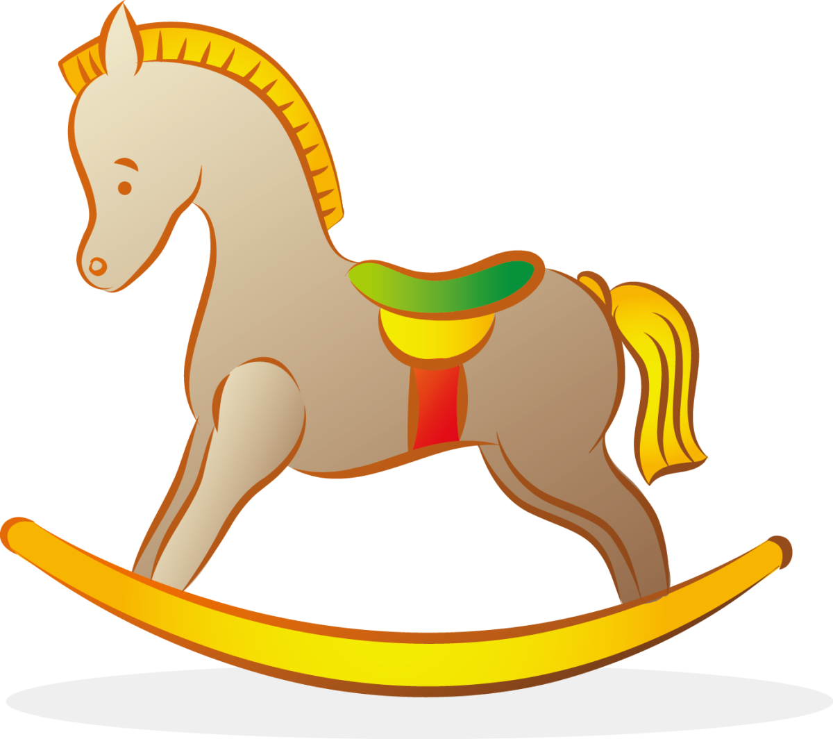 Лошадка качалка акварель