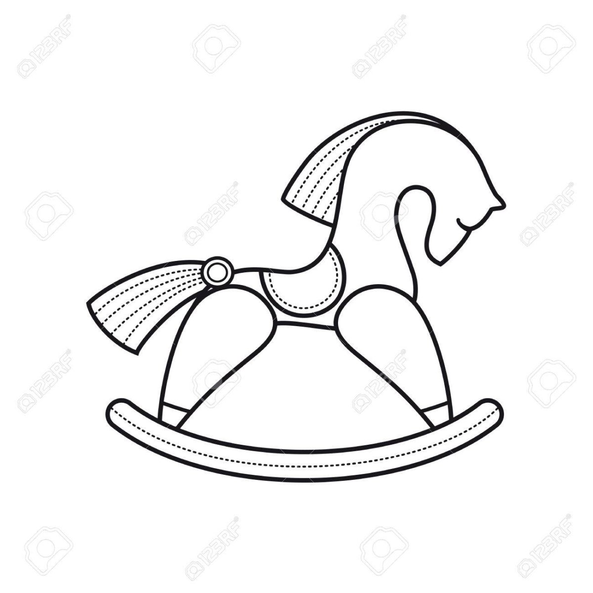 Игрушка лошадка на прозрачном фоне