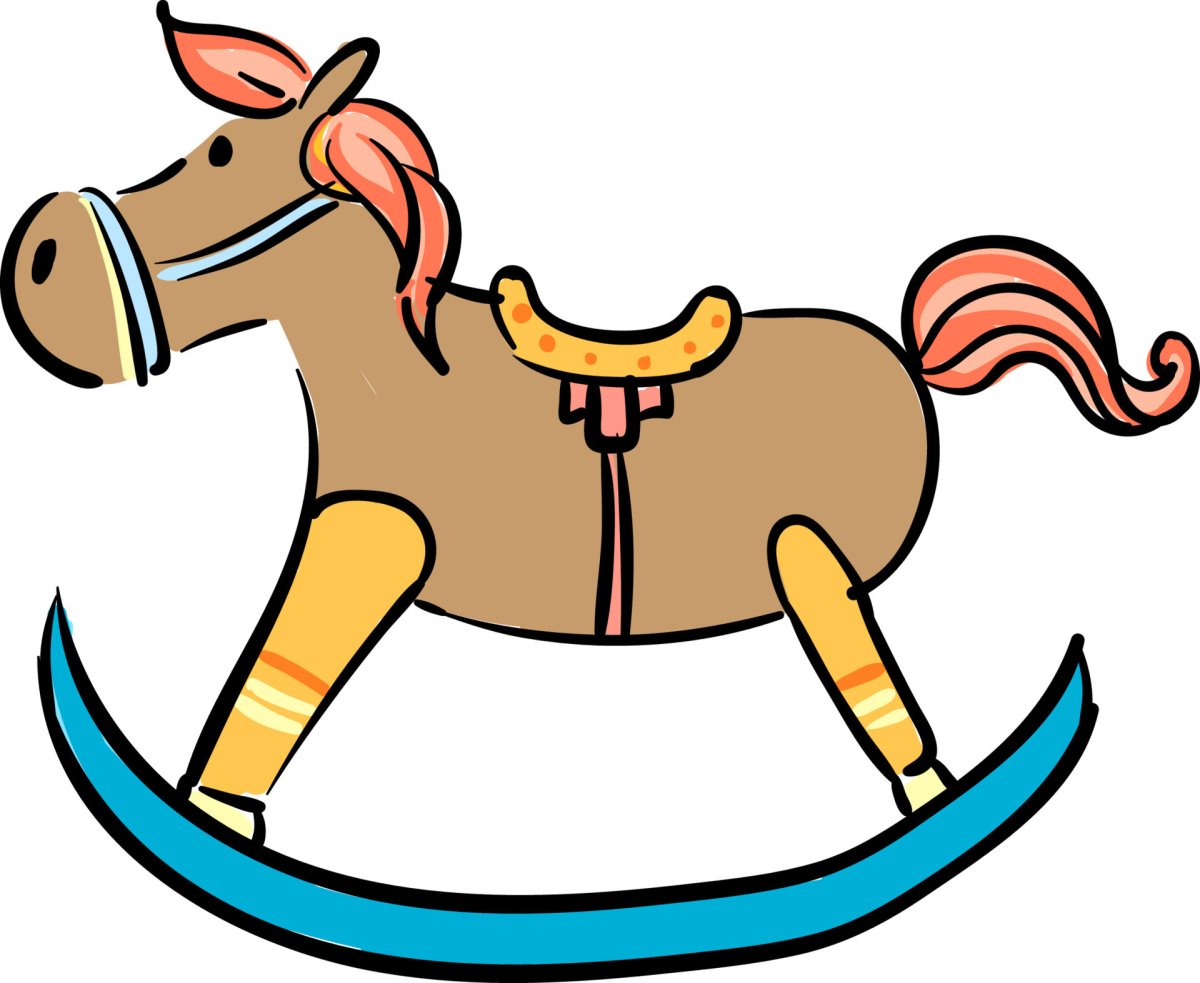 Детская лошадка качалка вектор