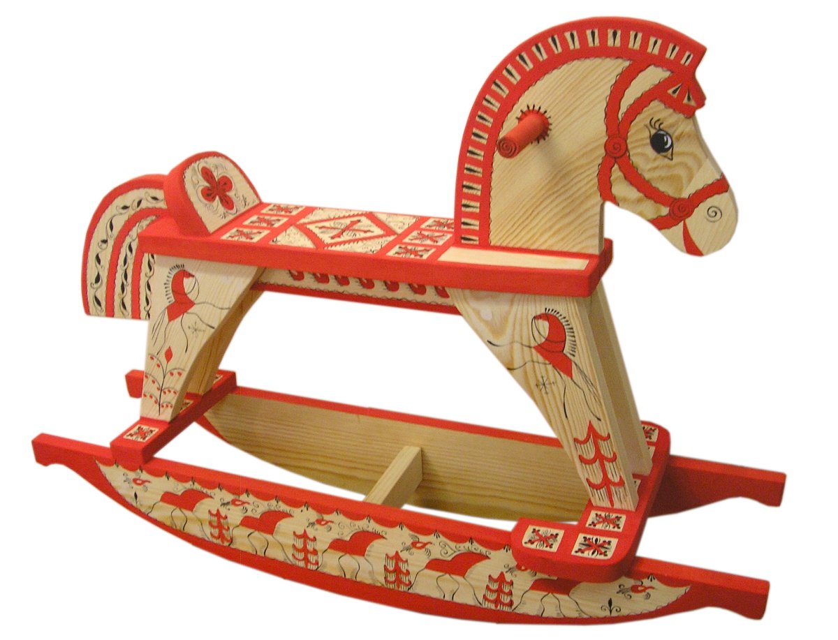 Городецкая роспись лошадка качалка