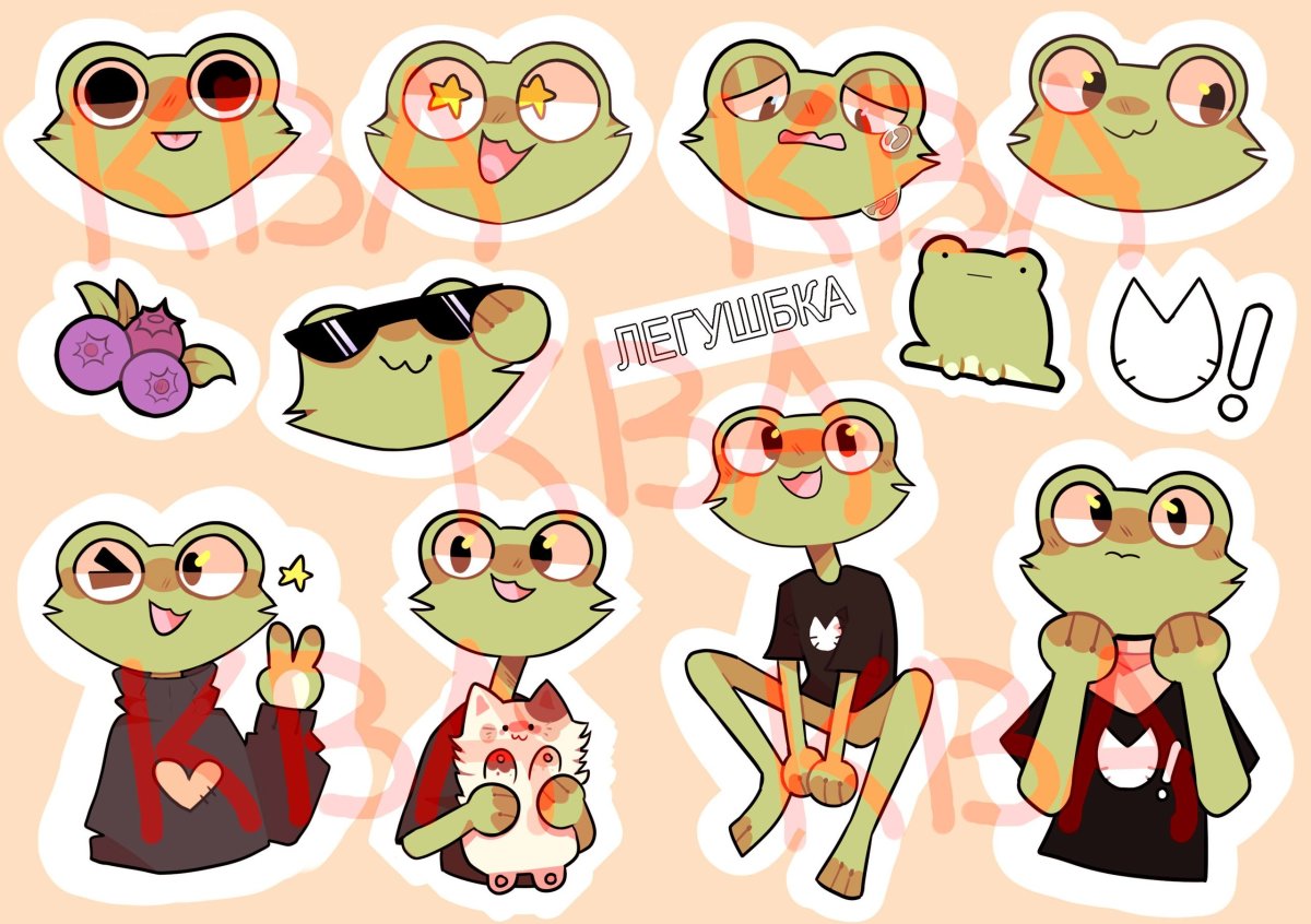 Кавайные лягушки