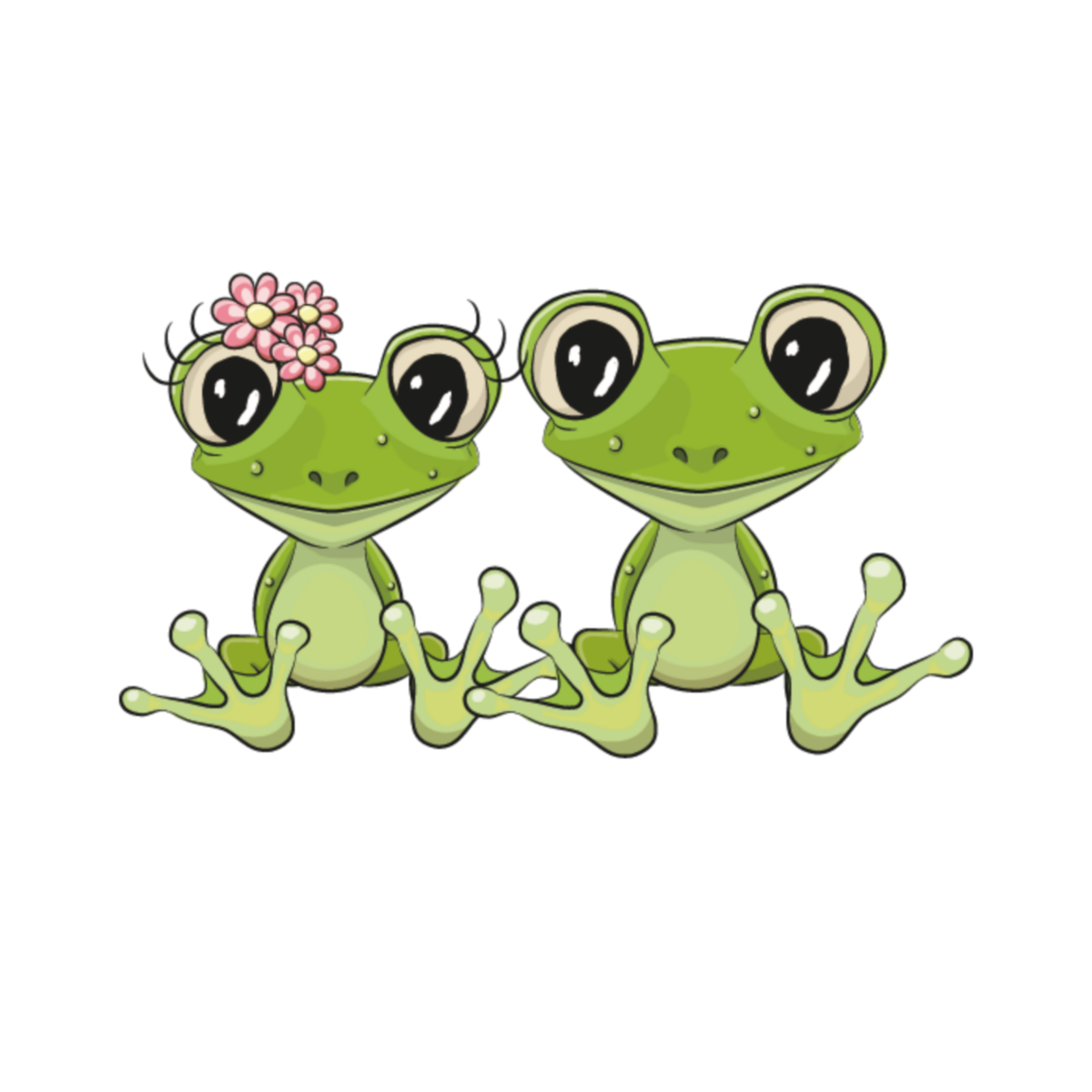 Лягушка нарисованная милая