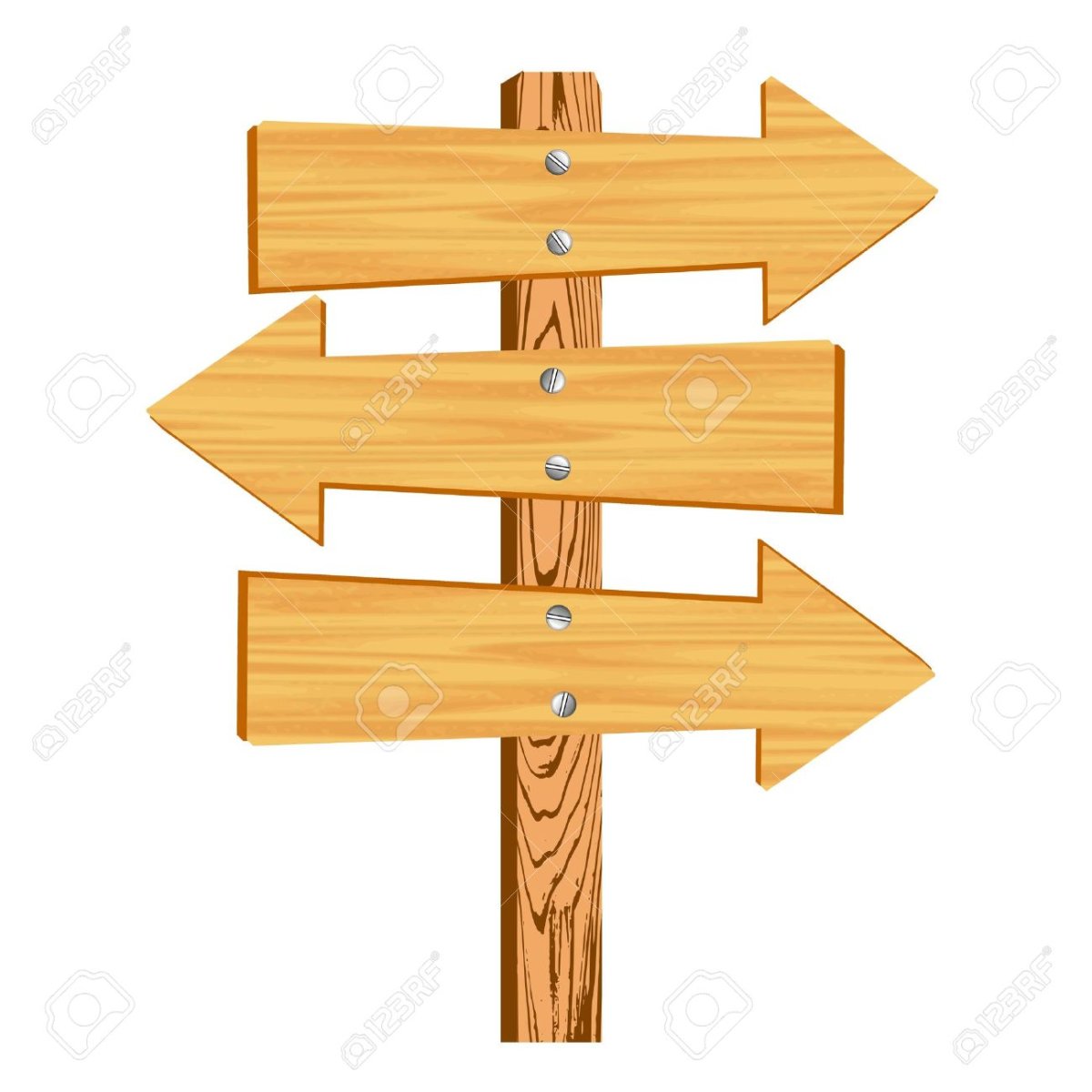 Деревянный столб со стрелками