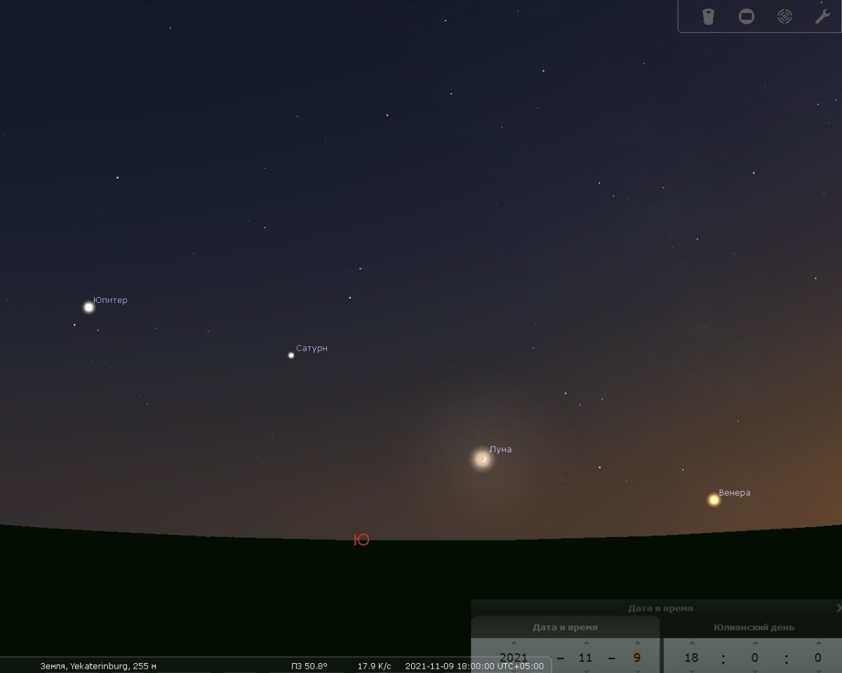 Парад планет в телескоп