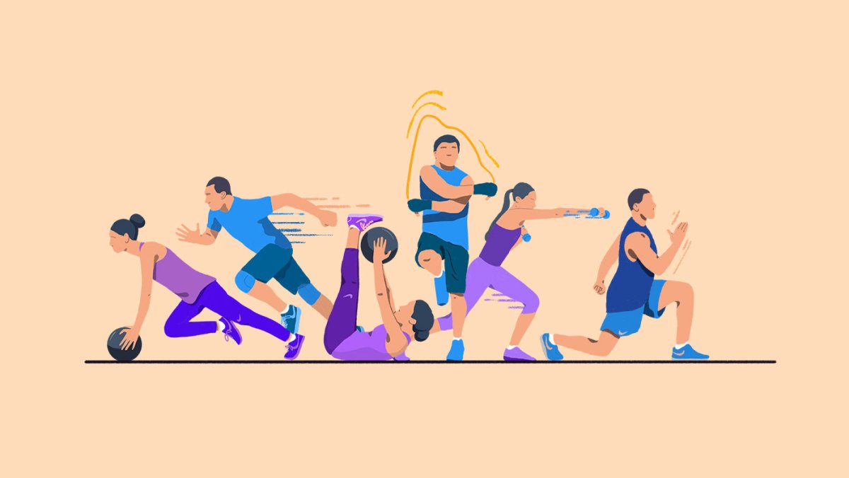 Силуэт фитнес девушки