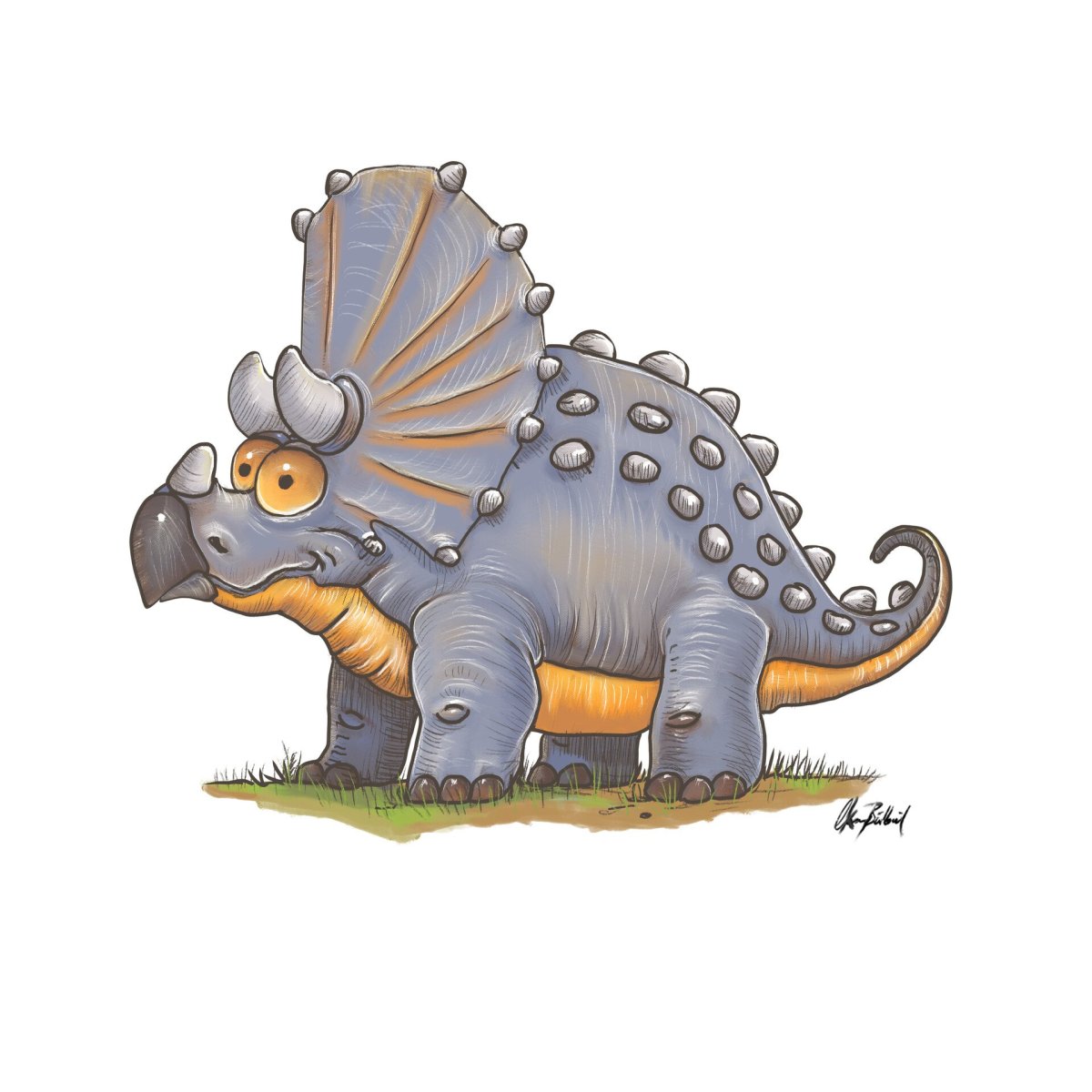 Трицератопс мультяшный