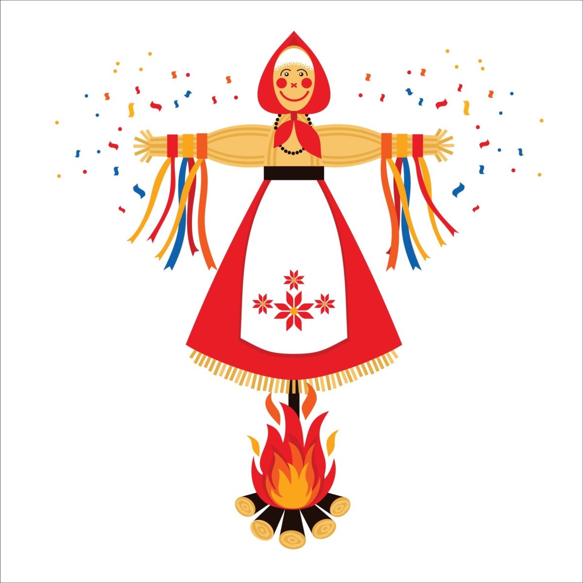 Масленичная кукла вектор